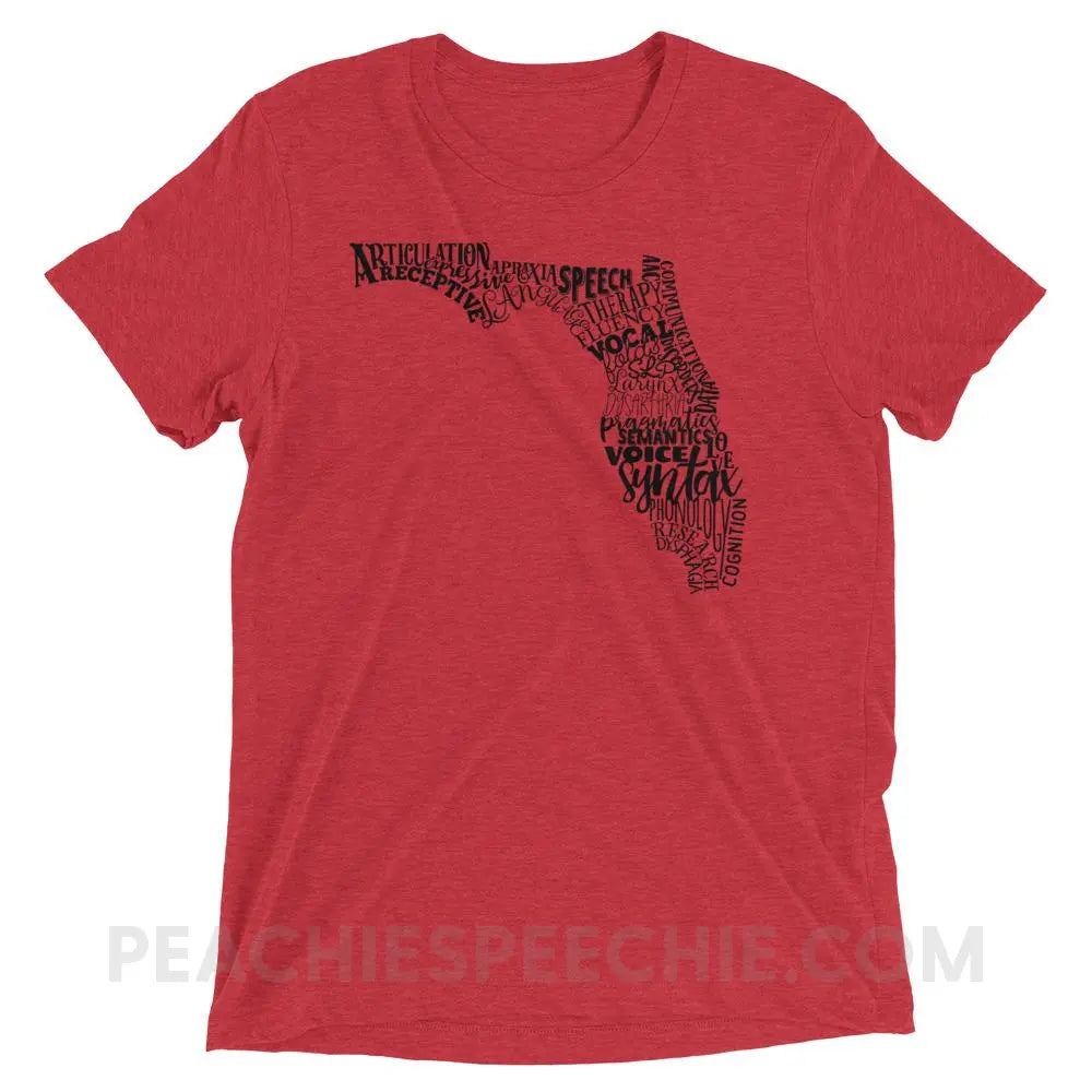Florida SLP Tri-Blend Tee - Red Triblend / XS - T-Shirts & Tops peachiespeechie.com