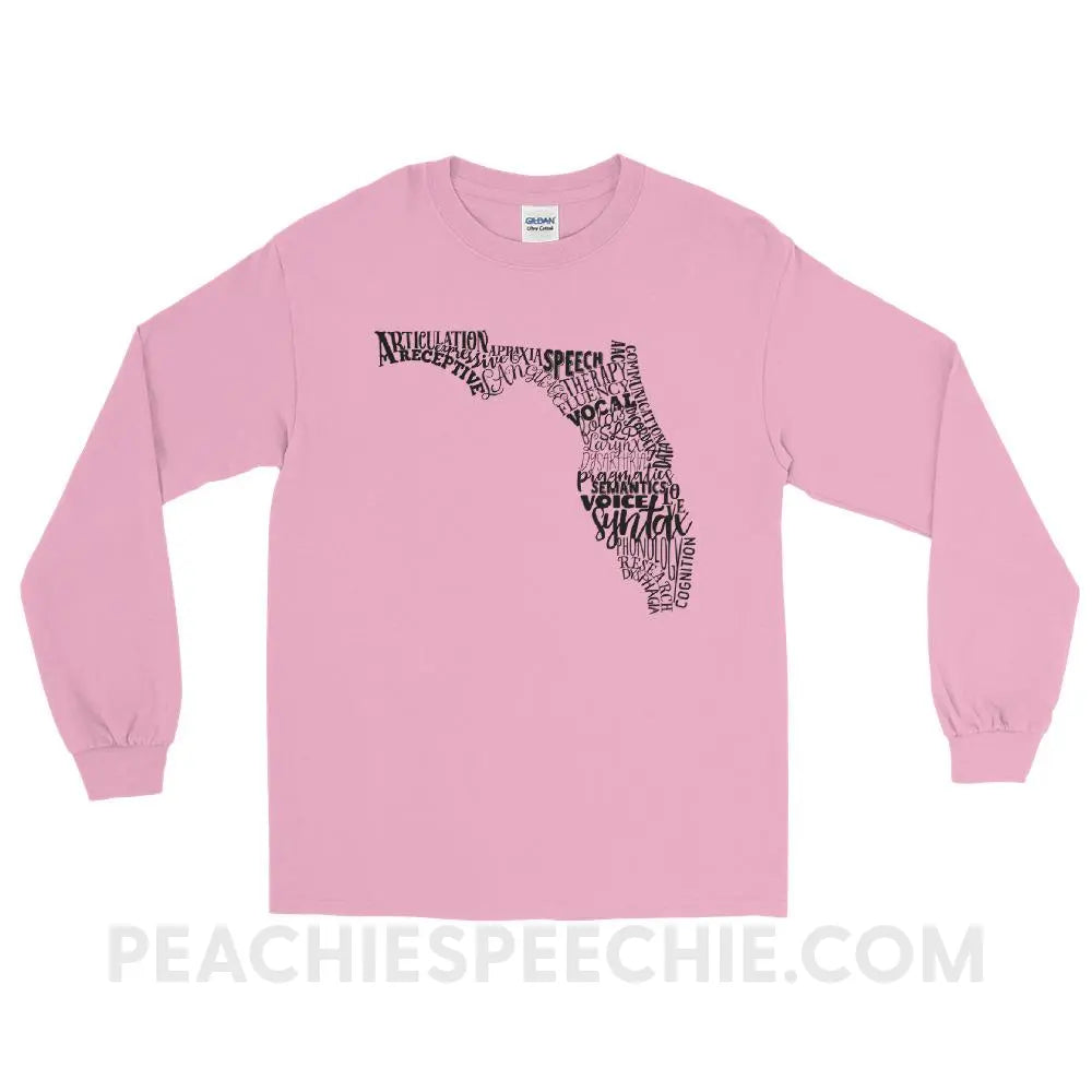 Florida SLP Long Sleeve Tee - Light Pink / S - T-Shirts & Tops peachiespeechie.com