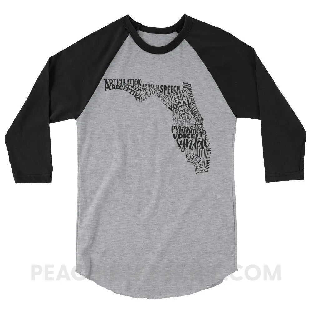 Florida SLP Baseball Tee - Heather Grey/Black / XS T-Shirts & Tops peachiespeechie.com