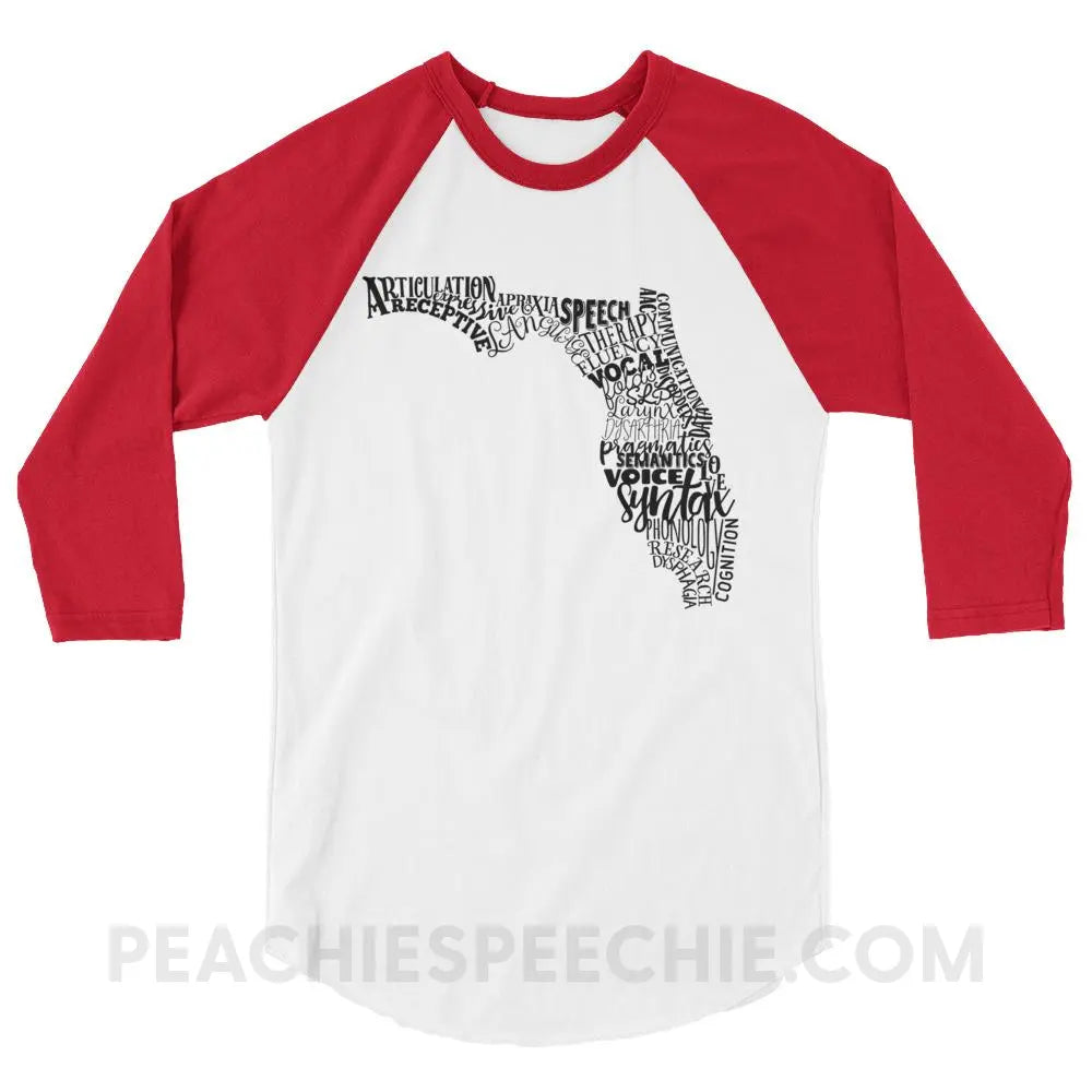 Florida SLP Baseball Tee - White/Red / XS T-Shirts & Tops peachiespeechie.com