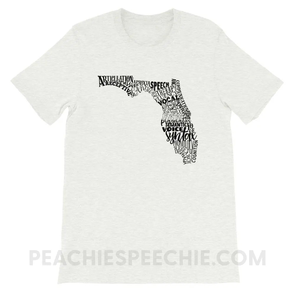Florida SLP Premium Soft Tee - Ash / S - T-Shirts & Tops peachiespeechie.com
