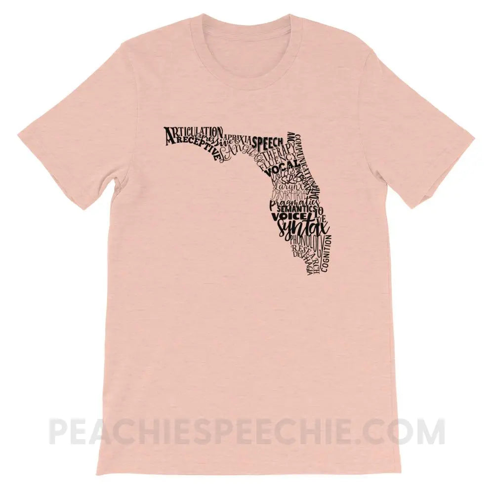 Florida SLP Premium Soft Tee - Heather Prism Peach / XS - T-Shirts & Tops peachiespeechie.com