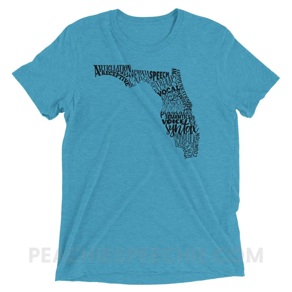 Florida SLP Tri-Blend Tee - Aqua Triblend / XS - T-Shirts & Tops peachiespeechie.com