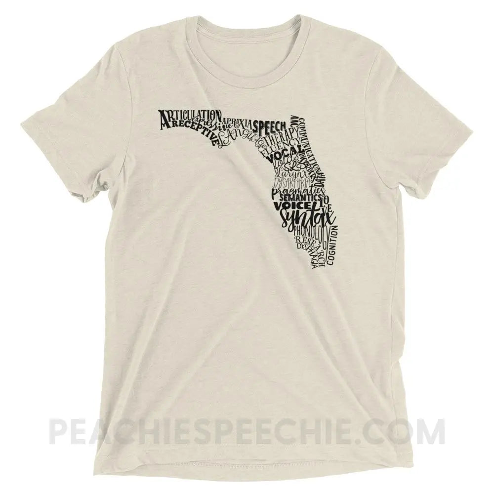 Florida SLP Tri-Blend Tee - Oatmeal Triblend / XS - T-Shirts & Tops peachiespeechie.com