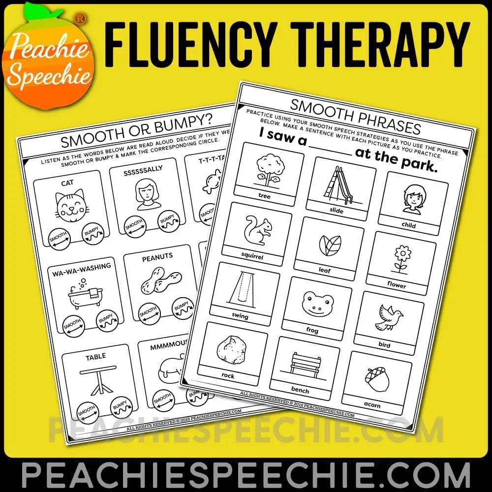 Fluency Therapy Activities (Stuttering Therapy) - Materials peachiespeechie.com