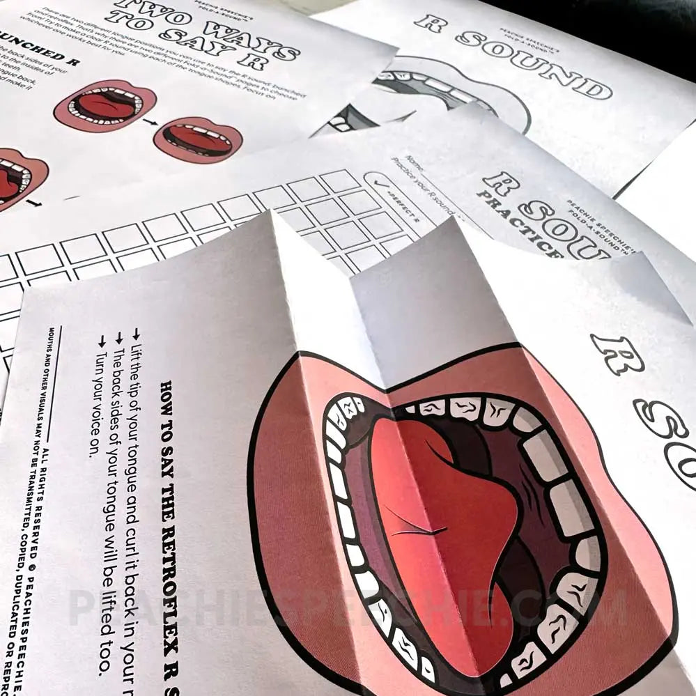 Fold-A-Sound™ for Bunched and Retroflex R - Materials peachiespeechie.com