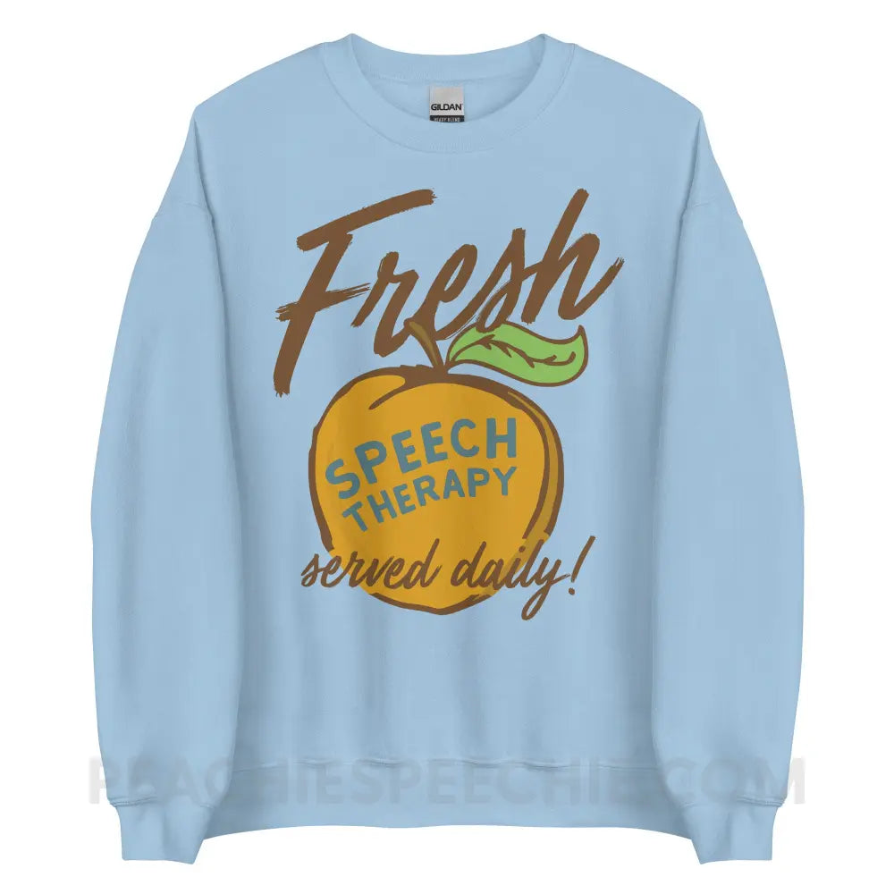Fresh Speech Served Daily Classic Sweatshirt - Light Blue / S - peachiespeechie.com