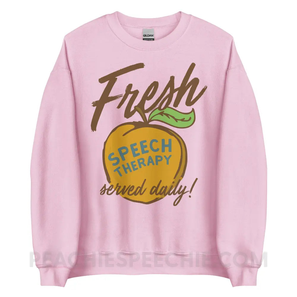 Fresh Speech Served Daily Classic Sweatshirt - Light Pink / S - peachiespeechie.com