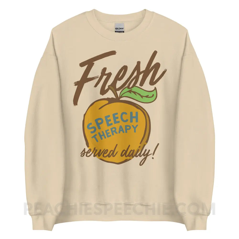 Fresh Speech Served Daily Classic Sweatshirt - Sand / S - peachiespeechie.com
