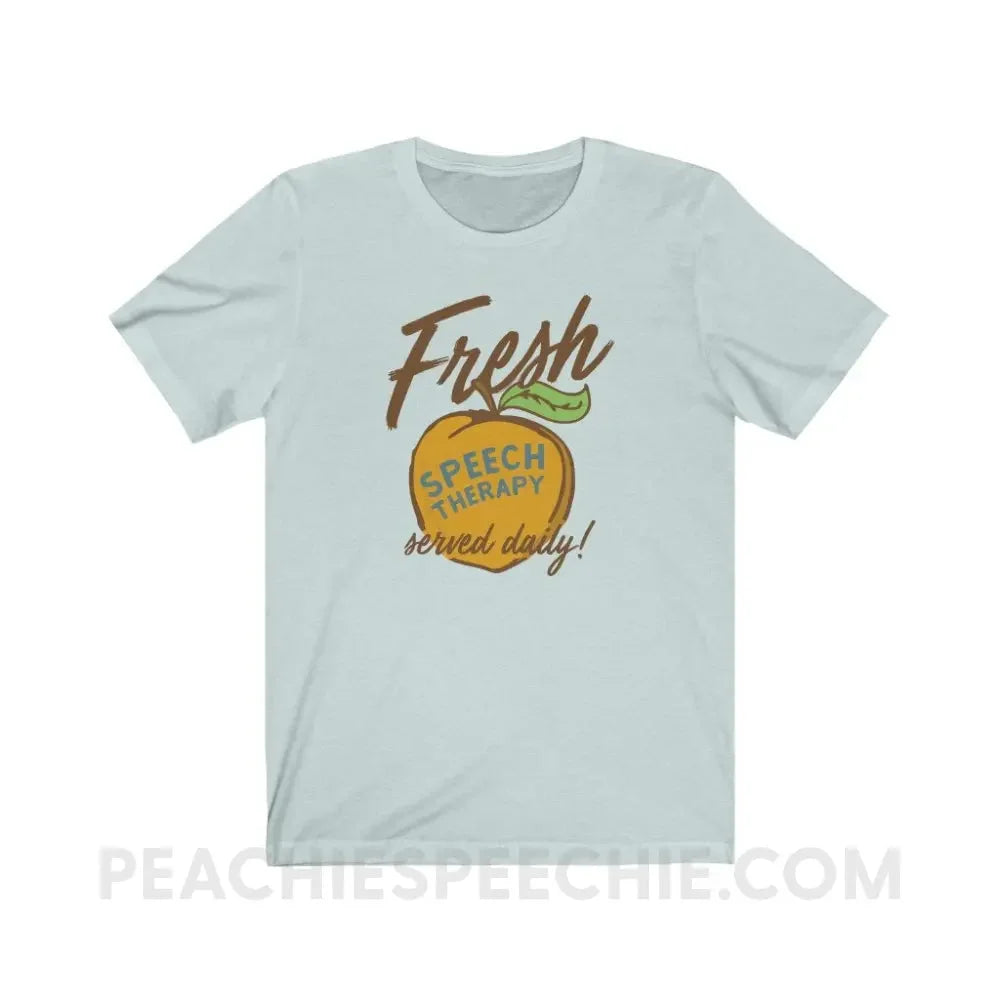 Fresh Speech Served Daily Premium Soft Tee - Heather Ice Blue / XS T-Shirts & Tops peachiespeechie.com