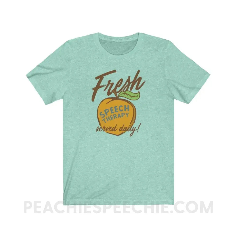 Fresh Speech Served Daily Premium Soft Tee - Heather Mint / XS T-Shirts & Tops peachiespeechie.com