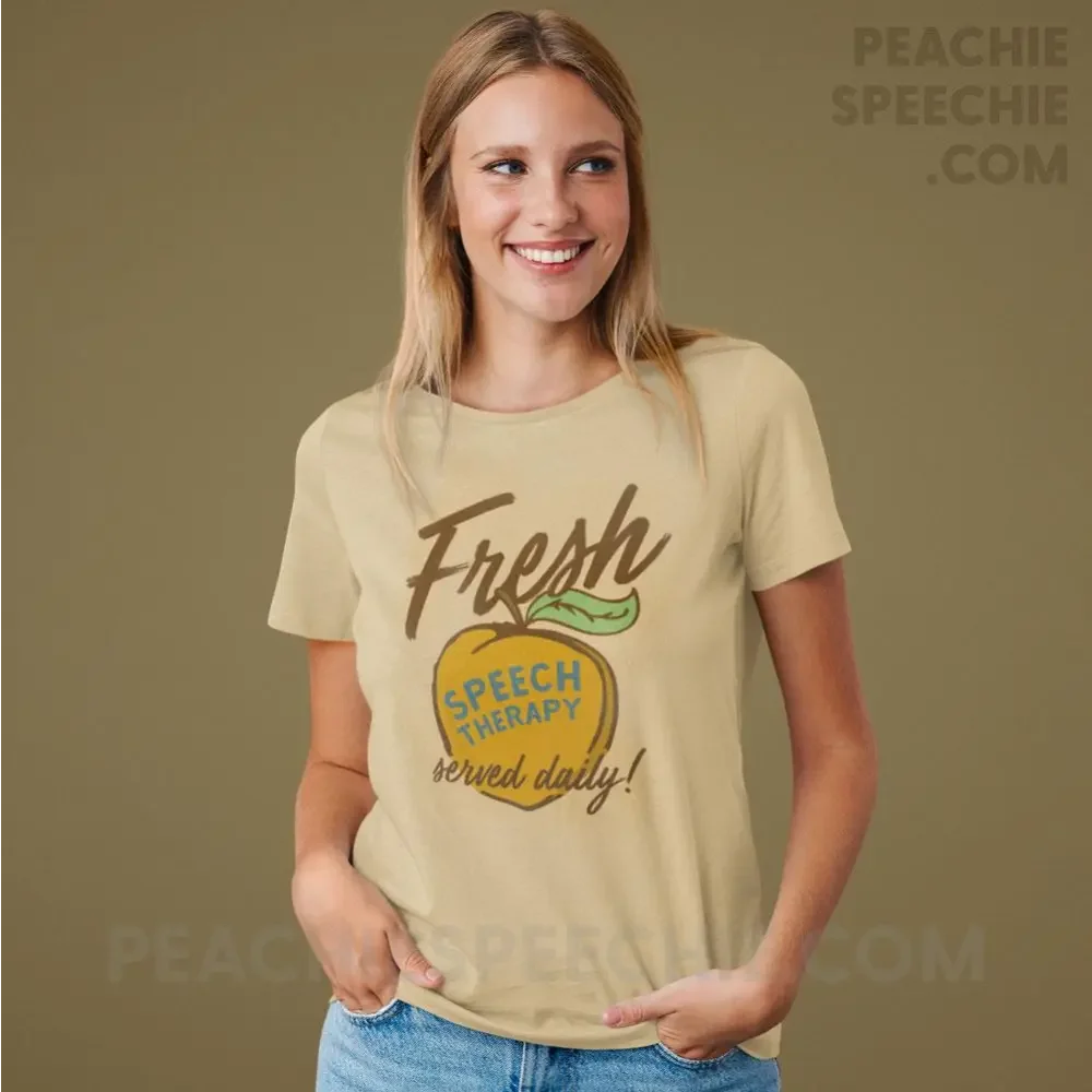 Fresh Speech Served Daily Premium Soft Tee - T-Shirts & Tops peachiespeechie.com