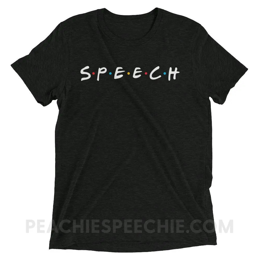 Friends Speech Tri-Blend Tee - Charcoal-Black Triblend / XS - T-Shirts & Tops peachiespeechie.com
