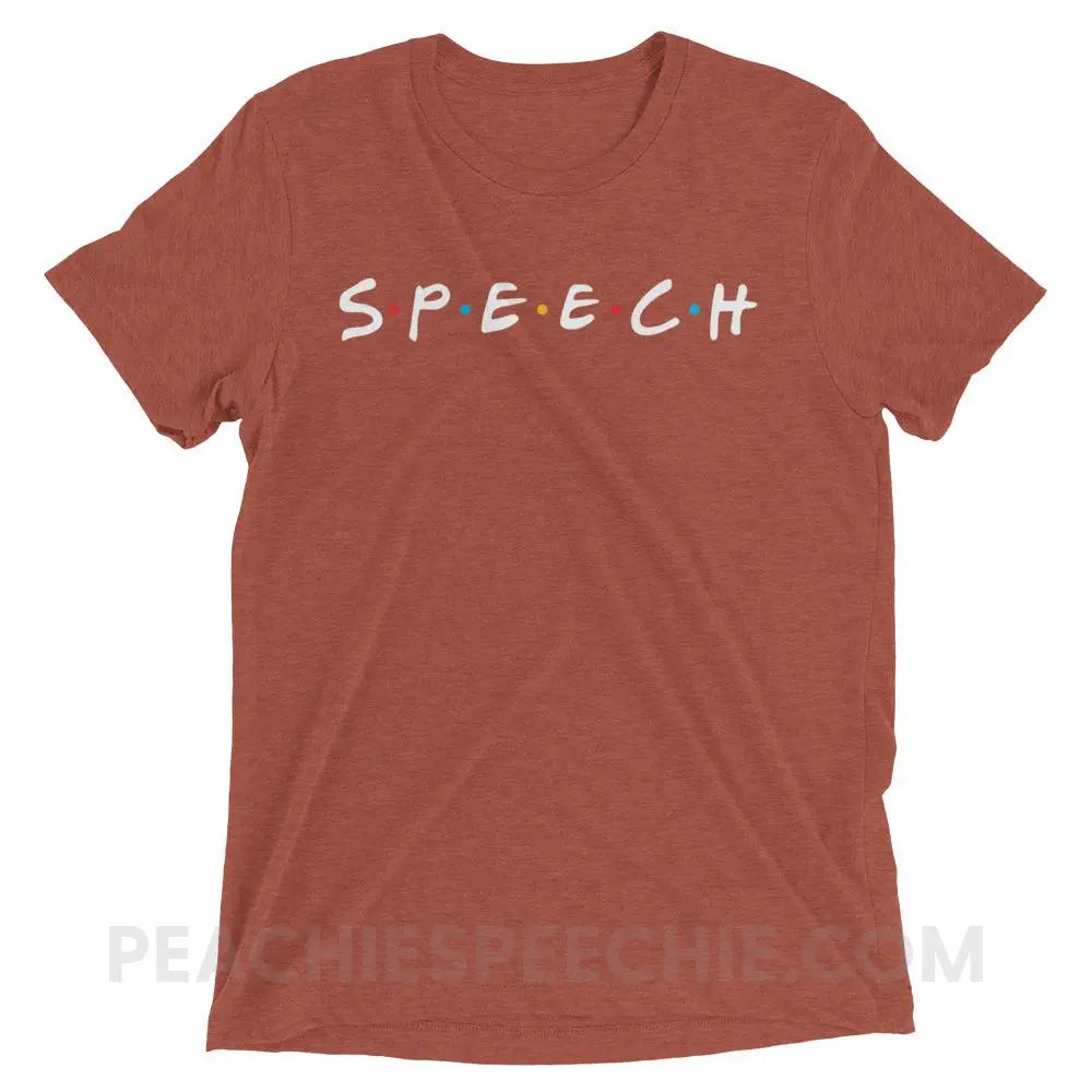 Friends Speech Tri-Blend Tee - Clay Triblend / XS - T-Shirts & Tops peachiespeechie.com
