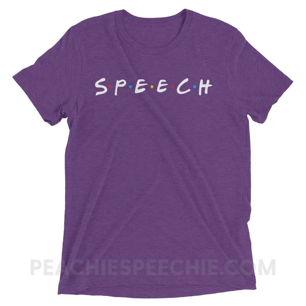 Friends Speech Tri-Blend Tee - Purple Triblend / XS - T-Shirts & Tops peachiespeechie.com