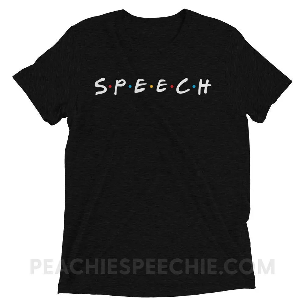 Friends Speech Tri-Blend Tee - Solid Black Triblend / XS - T-Shirts & Tops peachiespeechie.com