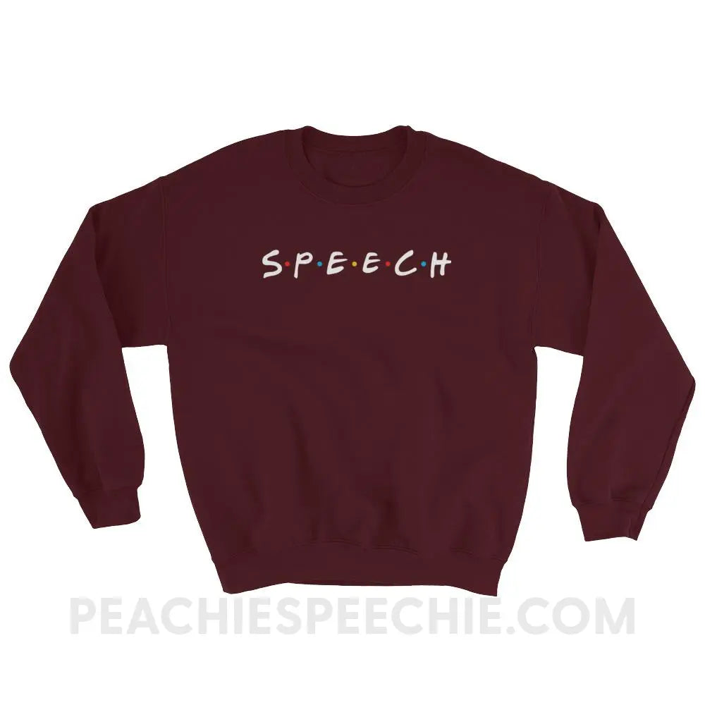 Friends Speech Classic Sweatshirt - Maroon / S Hoodies & Sweatshirts peachiespeechie.com