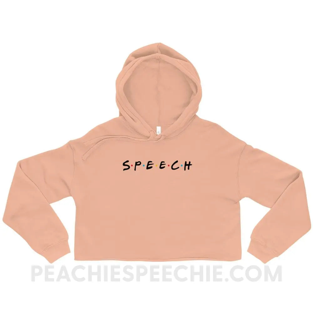 Friends Speech Soft Crop Hoodie - Peach / S - Hoodies & Sweatshirts peachiespeechie.com