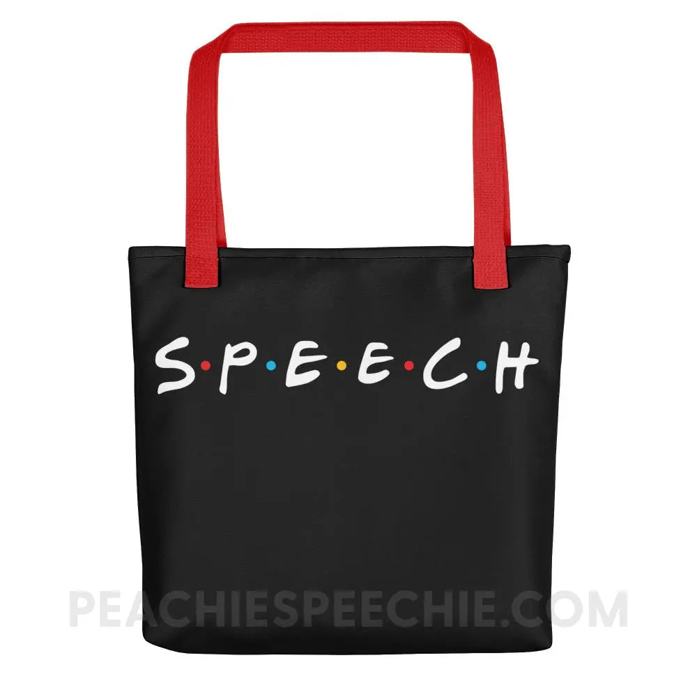 Friends Speech Tote Bag - Red - Bags peachiespeechie.com