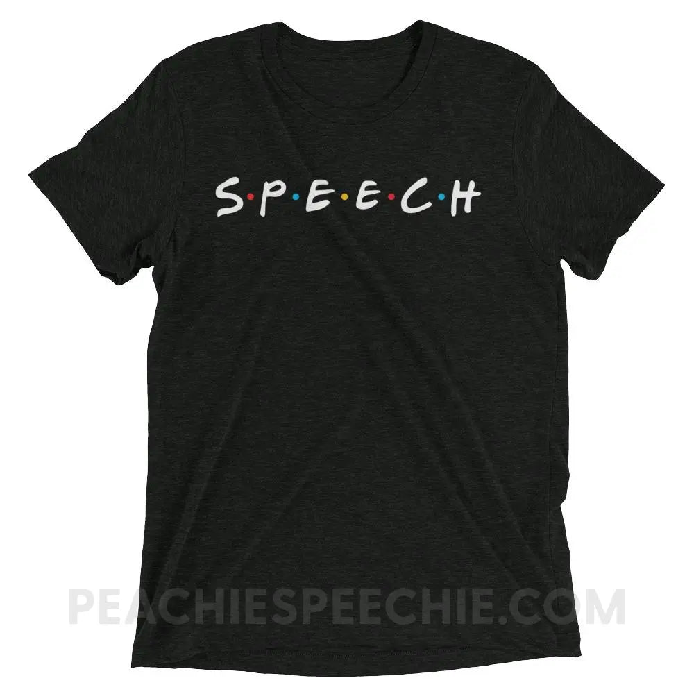 Friends Speech Tri-Blend Tee - Charcoal-Black Triblend / XS - T-Shirts & Tops peachiespeechie.com