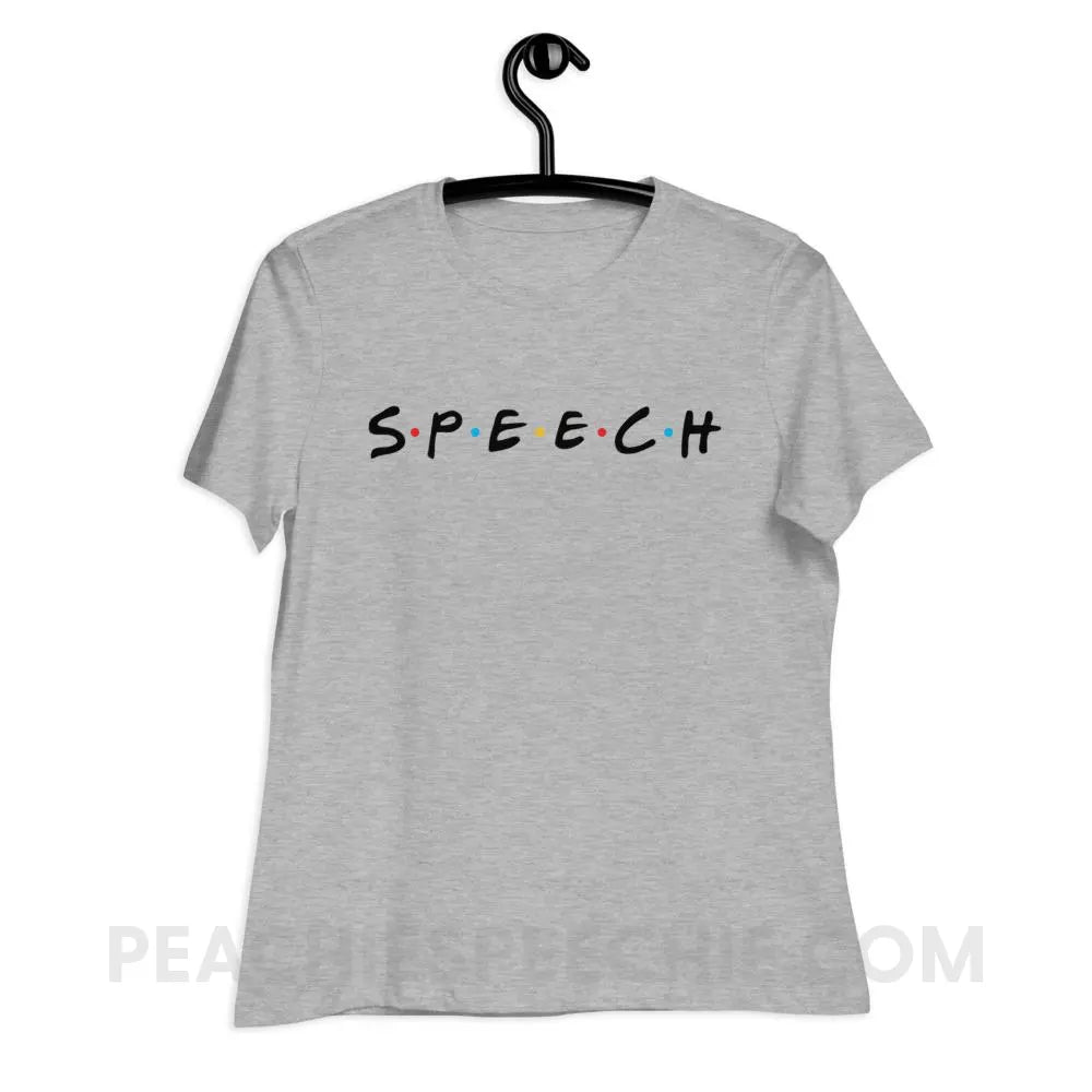 Friends Speech Women’s Relaxed Tee - Athletic Heather / S - T-Shirts & Tops peachiespeechie.com