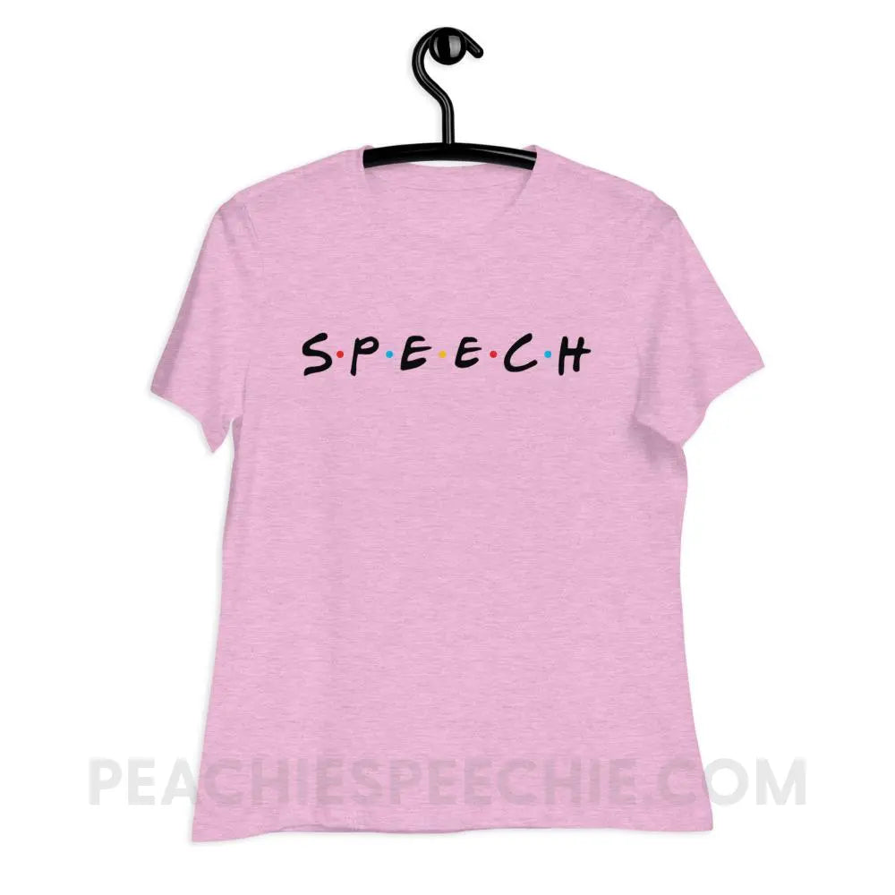 Friends Speech Women’s Relaxed Tee - Heather Prism Lilac / S - T-Shirts & Tops peachiespeechie.com