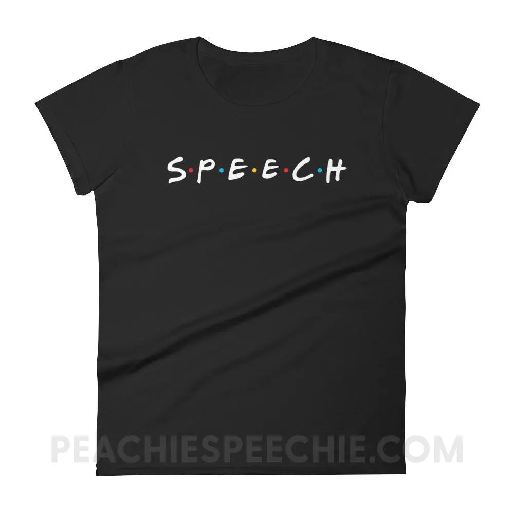 Friends Speech Women’s Trendy Tee - Black / S - T - Shirts & Tops peachiespeechie.com