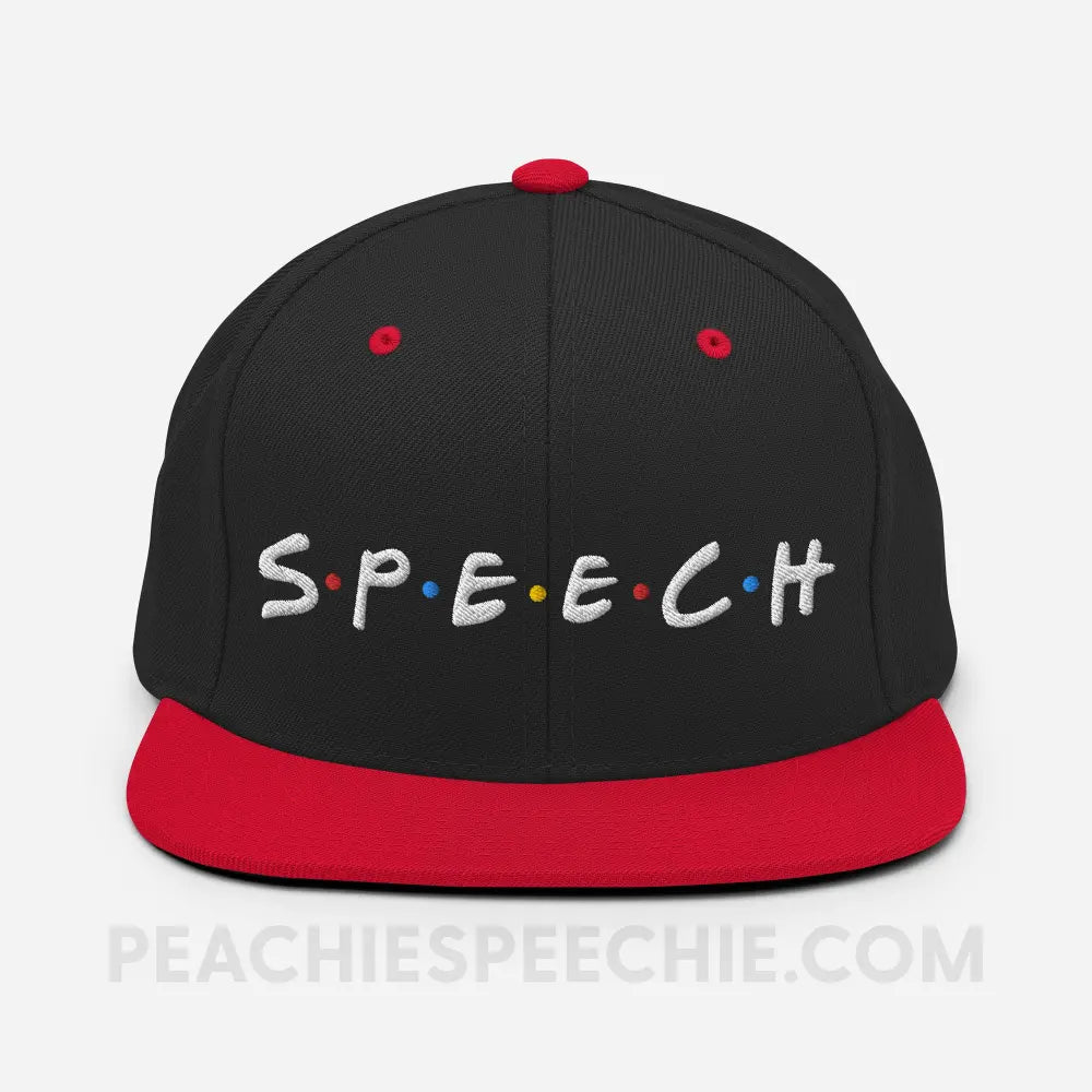 Friends Speech Wool Blend Ball Cap - Black/ Red - Hats peachiespeechie.com