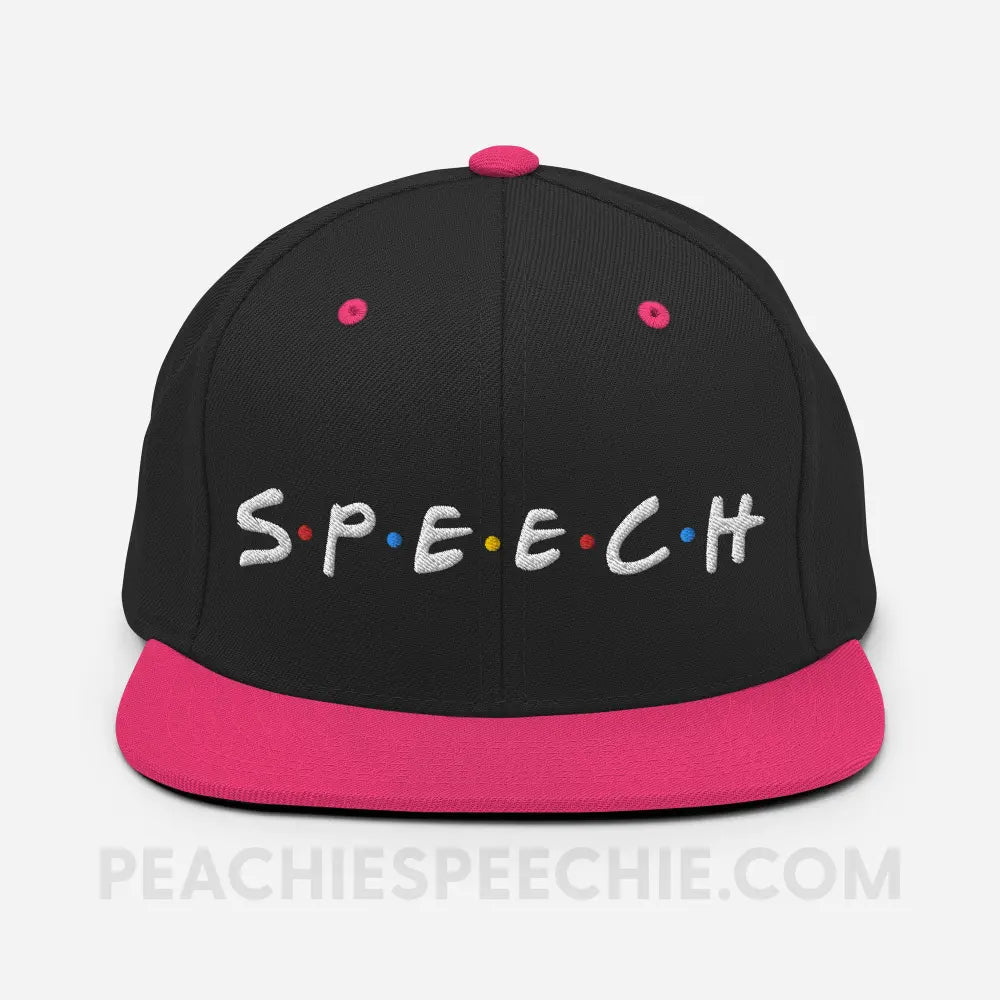 Friends Speech Wool Blend Ball Cap - Black/ Neon Pink - Hats peachiespeechie.com