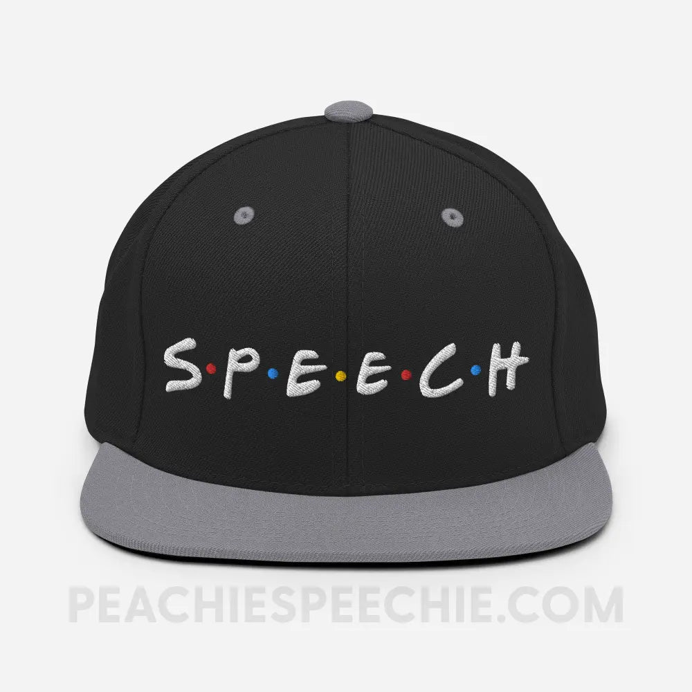 Friends Speech Wool Blend Ball Cap - Black/ Silver - Hats peachiespeechie.com