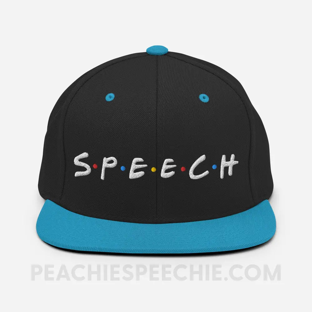 Friends Speech Wool Blend Ball Cap - Black/ Teal - Hats peachiespeechie.com