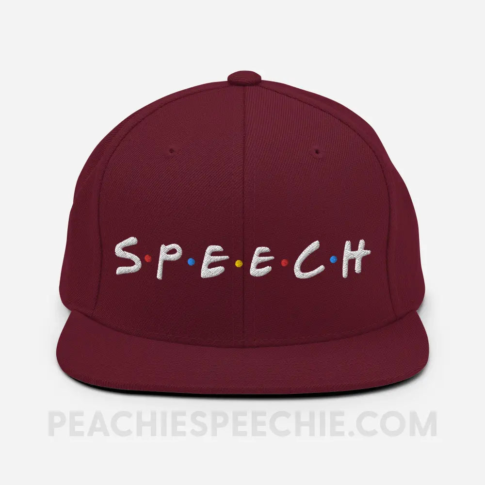 Friends Speech Wool Blend Ball Cap - Maroon - Hats peachiespeechie.com