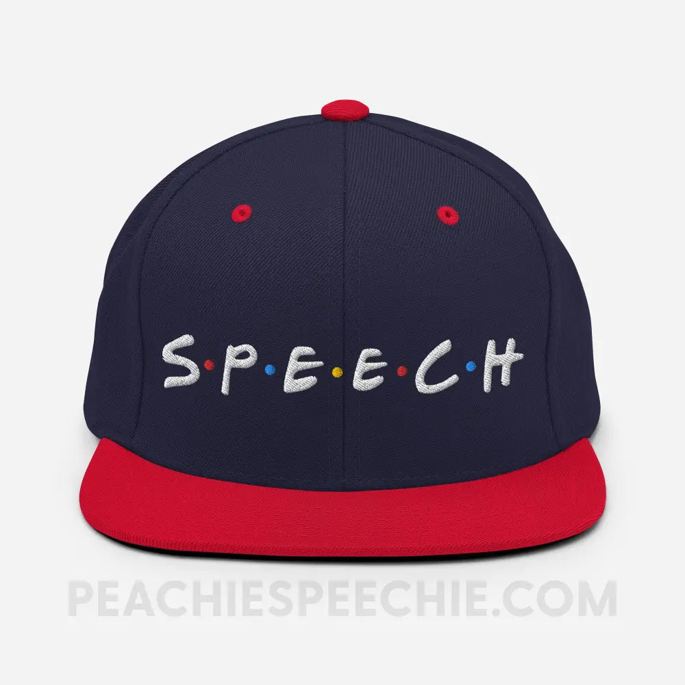 Friends Speech Wool Blend Ball Cap - Navy/ Red - Hats peachiespeechie.com