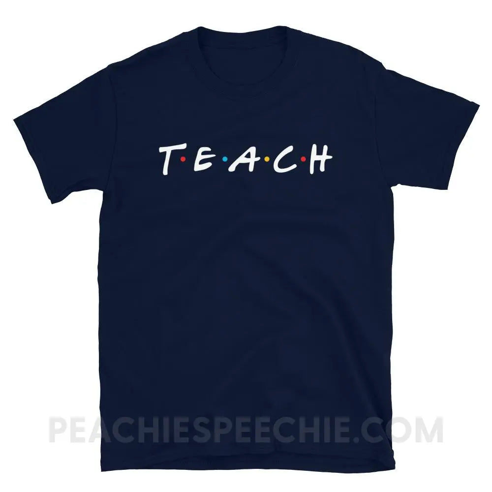 Friends Teach Classic Tee - Navy / S - T-Shirts & Tops peachiespeechie.com