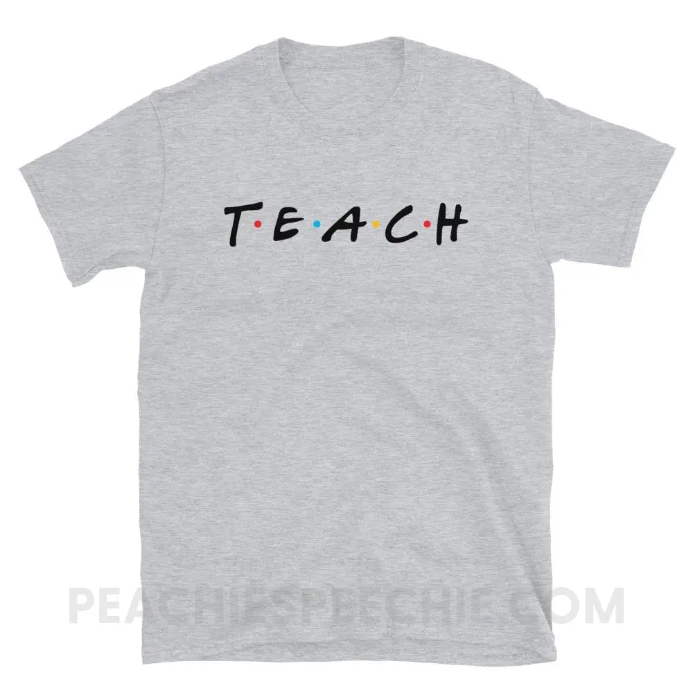 Friends Teach Classic Tee - Sport Grey / S - T-Shirts & Tops peachiespeechie.com