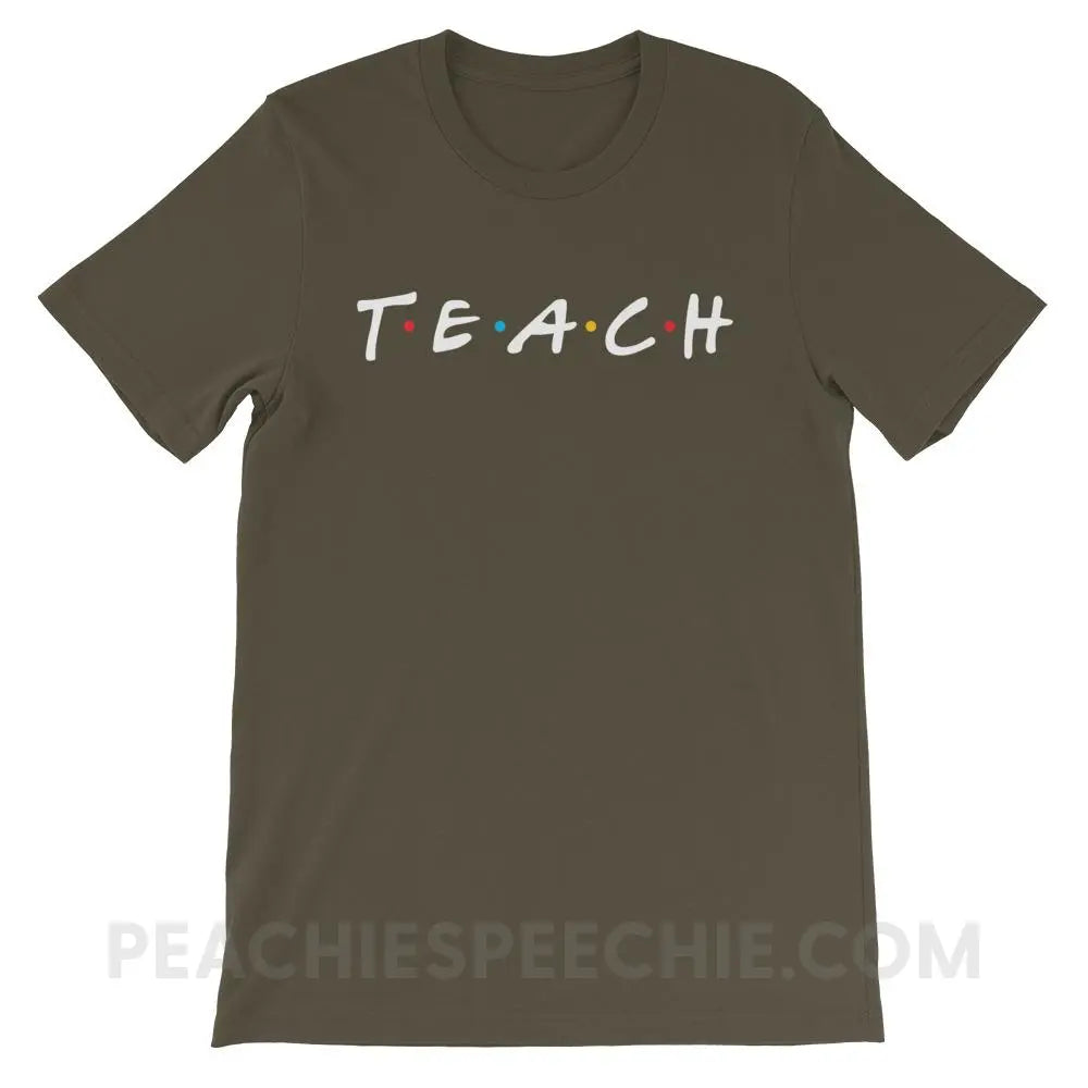 Friends Teach Premium Soft Tee - Army / S - T-Shirts & Tops peachiespeechie.com