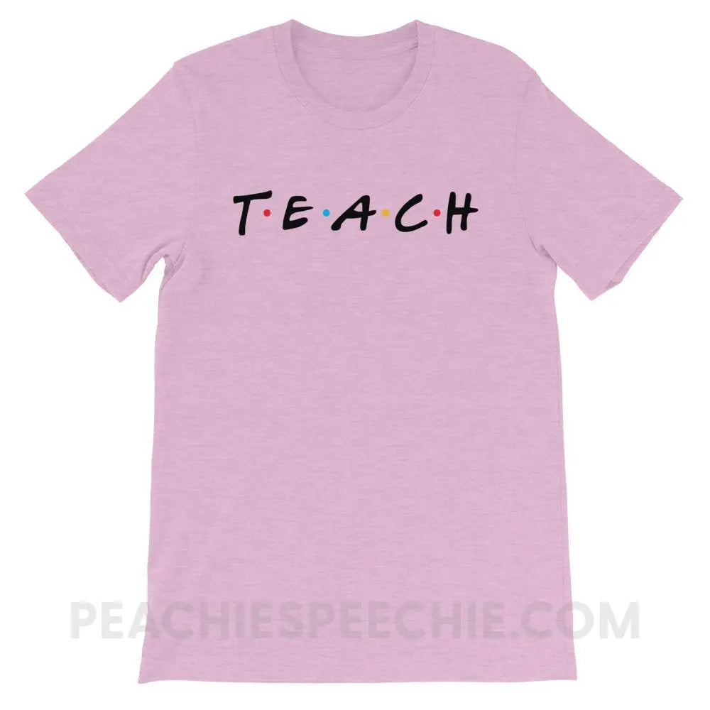 Friends Teach Premium Soft Tee - Heather Prism Lilac / XS - T-Shirts & Tops peachiespeechie.com