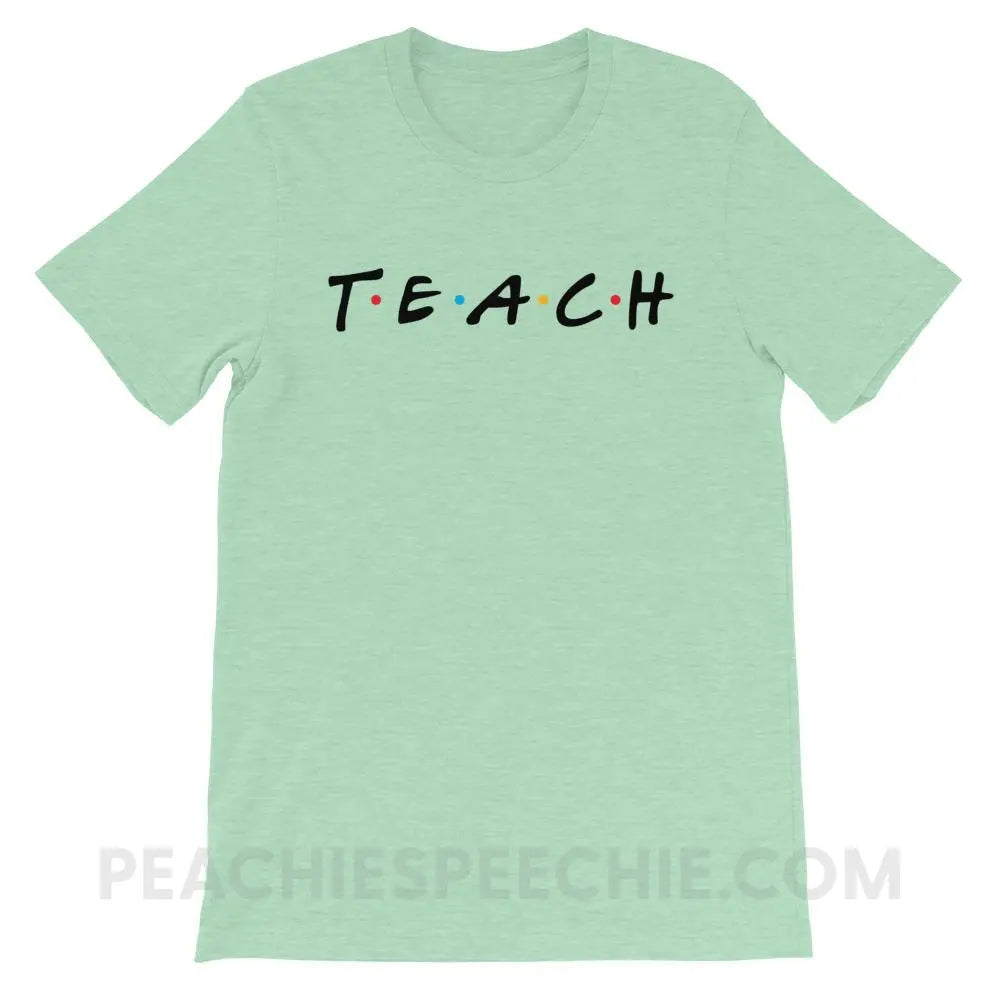 Friends Teach Premium Soft Tee - Heather Prism Mint / XS - T-Shirts & Tops peachiespeechie.com