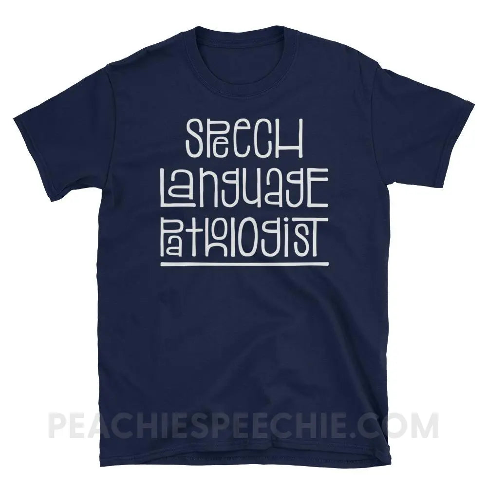 Fun Type SLP Classic Tee - Navy / S - T-Shirts & Tops peachiespeechie.com