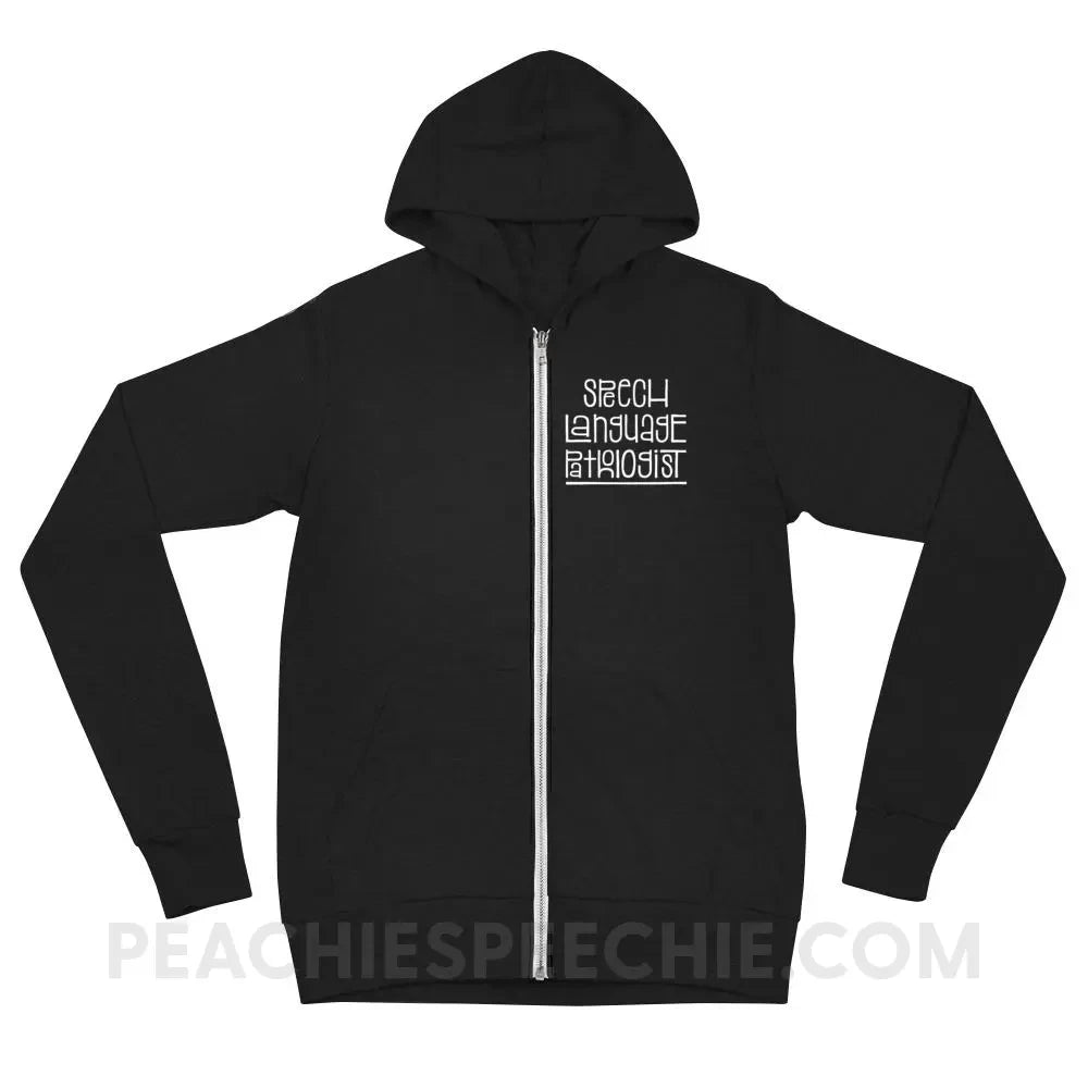 Fun Type SLP Peachie Speechie Zip Hoodie - Solid Black Triblend / XS - Hoodies & Sweatshirts peachiespeechie.com