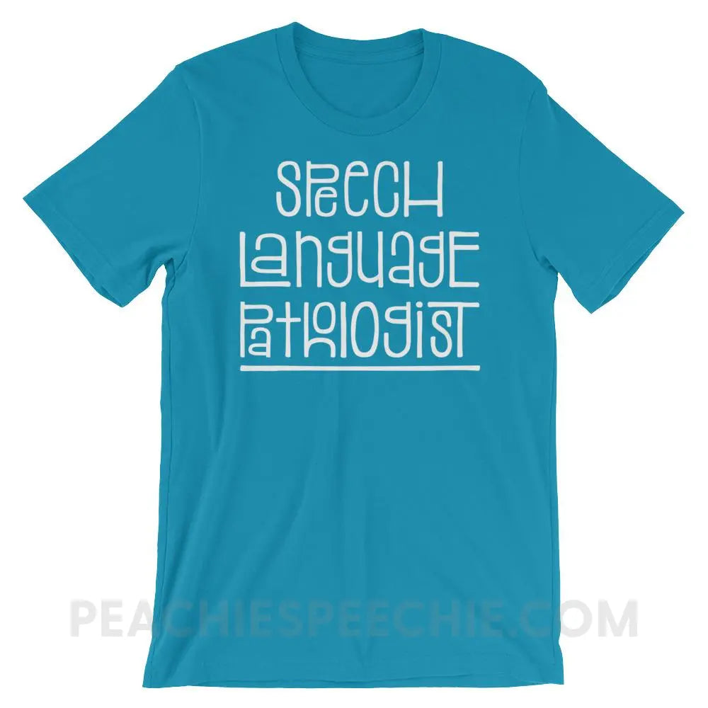 Fun Type SLP Premium Soft Tee - Aqua / S - T-Shirts & Tops peachiespeechie.com