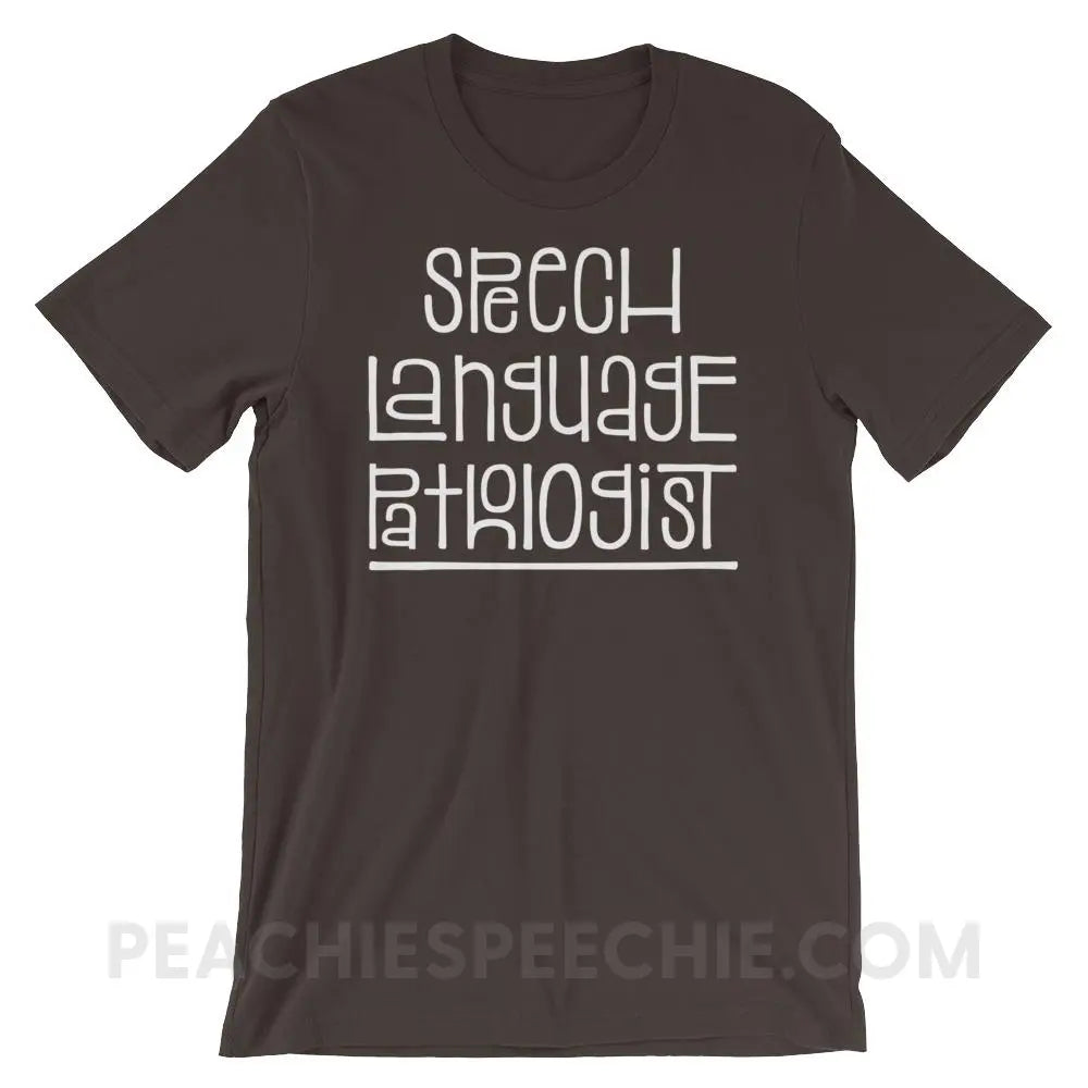 Fun Type SLP Premium Soft Tee - Brown / S - T-Shirts & Tops peachiespeechie.com