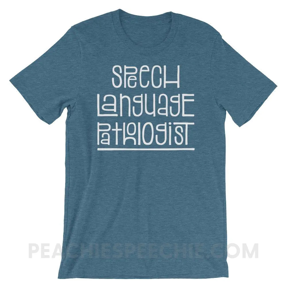 Fun Type SLP Premium Soft Tee - Heather Deep Teal / S - T-Shirts & Tops peachiespeechie.com