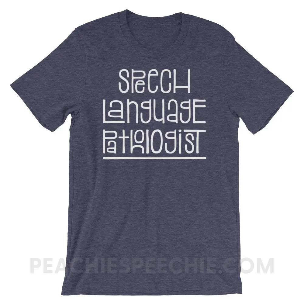 Fun Type SLP Premium Soft Tee - Heather Midnight Navy / XS - T-Shirts & Tops peachiespeechie.com