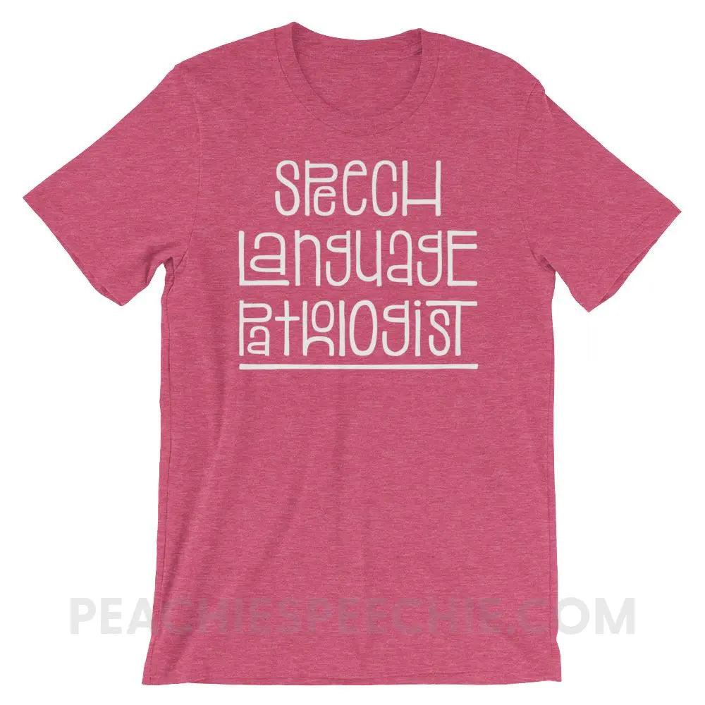 Fun Type SLP Premium Soft Tee - Heather Raspberry / S - T-Shirts & Tops peachiespeechie.com