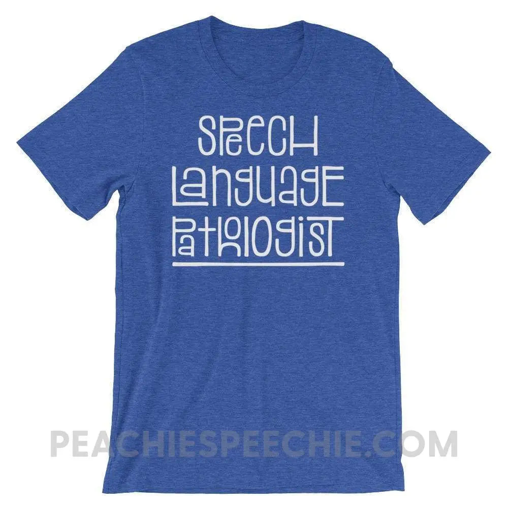 Fun Type SLP Premium Soft Tee - Heather True Royal / S - T-Shirts & Tops peachiespeechie.com