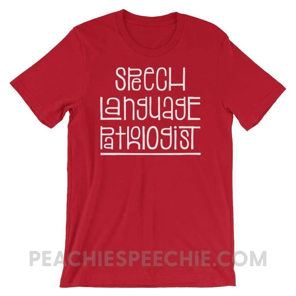 Fun Type SLP Premium Soft Tee - Red / S - T-Shirts & Tops peachiespeechie.com