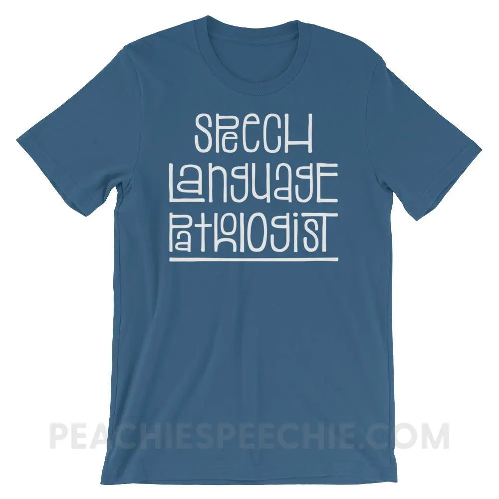 Fun Type SLP Premium Soft Tee - Steel Blue / S - T-Shirts & Tops peachiespeechie.com