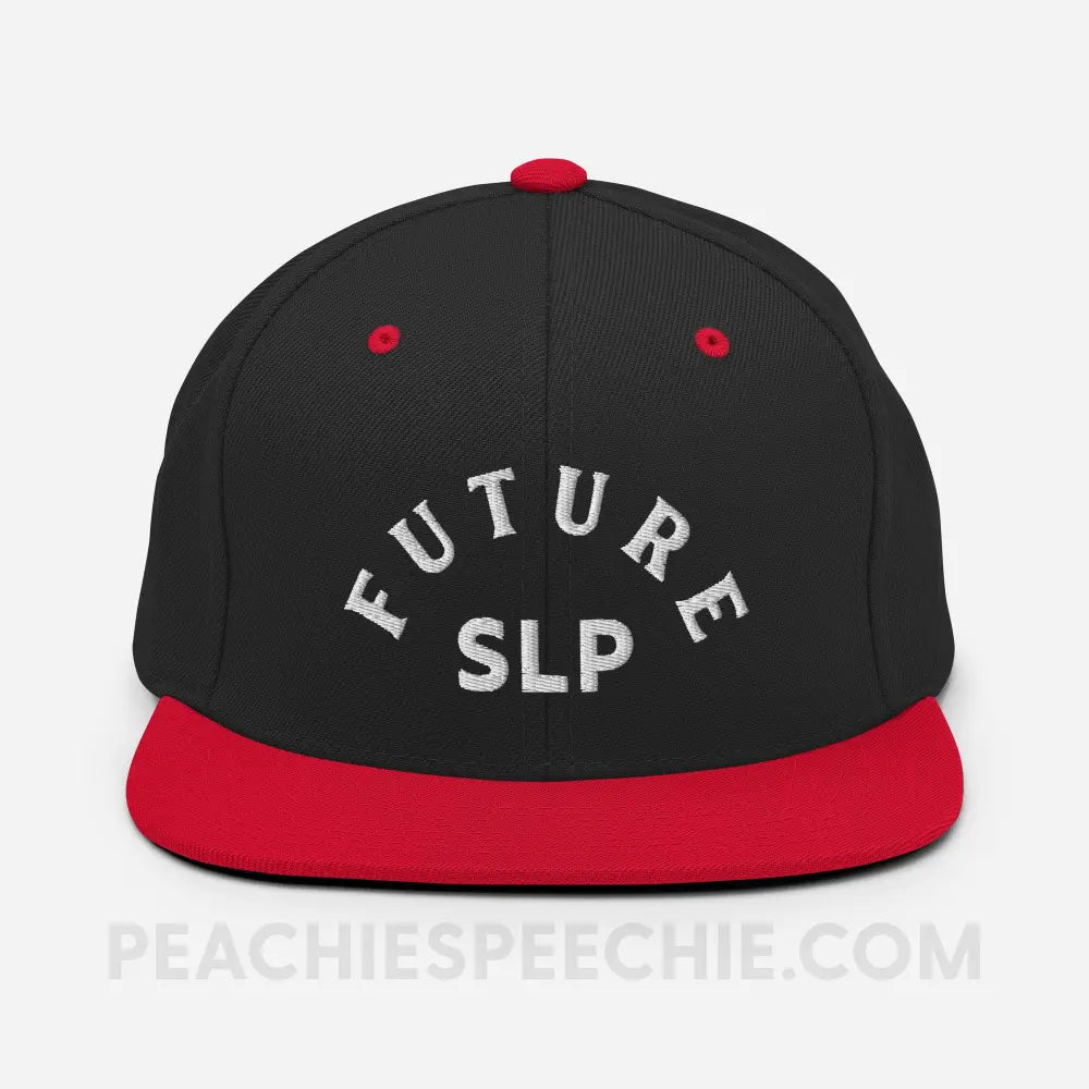 Future Speech-Language Pathologist Wool Bend Ball Cap - Black/ Red - peachiespeechie.com