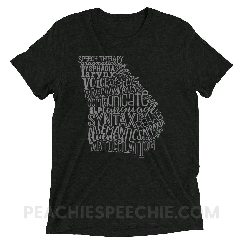 Georgia SLP Tri-Blend Tee - Charcoal-Black Triblend / XS - T-Shirts & Tops peachiespeechie.com